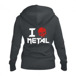 Женское худи на молнии I love metal