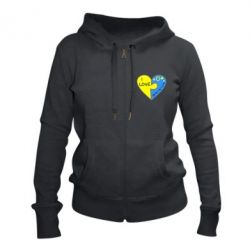 Женское худи на молнии I love Ukraine пазлы - PrintSalon