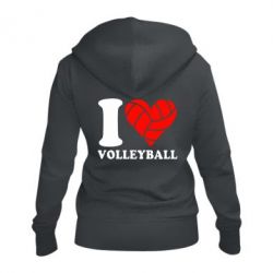 Жіноче худі на блискавці I love volleyball