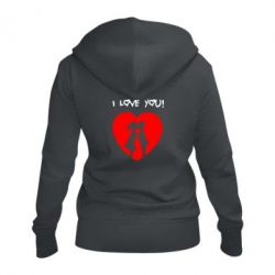 Женское худи на молнии I love you - PrintSalon
