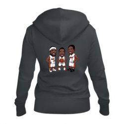 Женское худи на молнии "James, Wade and Bosh" - PrintSalon
