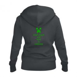 Женское худи на молнии KEEP CALM and HUG A CREEPER - PrintSalon