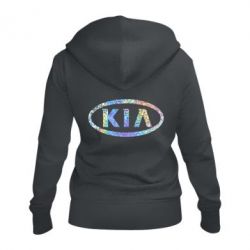 Женское худи на молнии KIA logo Голограмма - PrintSalon