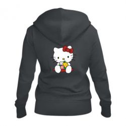Женское худи на молнии Kitty с букетиком - PrintSalon