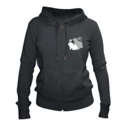 Женское худи на молнии Кролики - PrintSalon