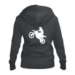 Женское худи на молнии Кроссовый мотоцикл - PrintSalon