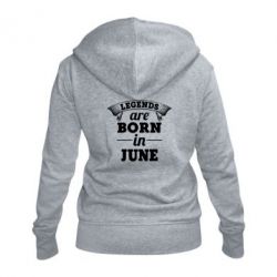 Женское худи на молнии Legends are born in June - PrintSalon