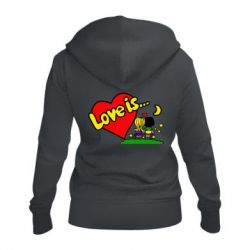 Женское худи на молнии Love is... - PrintSalon