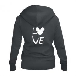 Женское худи на молнии Love Mickey Mouse (male) - PrintSalon