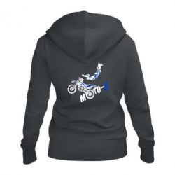 Женское худи на молнии Moto-X - PrintSalon