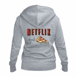 Женское худи на молнии Netflix and pizza