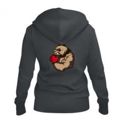 Женское худи на молнии Panda Boxing - PrintSalon