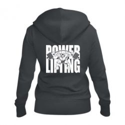 Женское худи на молнии Powerlifting logo - PrintSalon