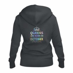 Жіноче худі на блискавці Queens are born in October Голограмма - PrintSalon