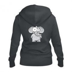 Женское худи на молнии Слон глазастый - PrintSalon