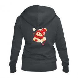 Женское худи на молнии Снеговичок-PrintSalon Женское худи на молнии Снеговичок