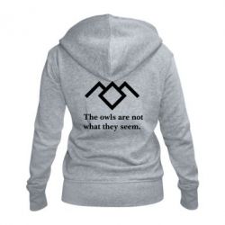 Женское худи на молнии Твин Пикс совы - PrintSalon