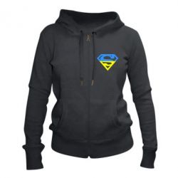 Женское худи на молнии Український Superman - PrintSalon