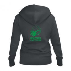 Жіноче худі на блискавці Волейбол Is my favorite-PrintSalon Жіноче худі на блискавці Волейбол Is my favorite