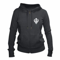 Женское худи на молнии White Khanda - PrintSalon