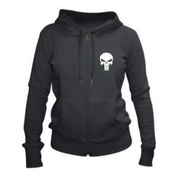 Женское худи на молнии Зубастый череп - PrintSalon