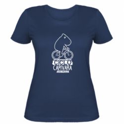 Женская футболка Капибара на велосипеде - PrintSalon