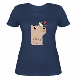 Женская футболка Капибара с цыпленком - PrintSalon