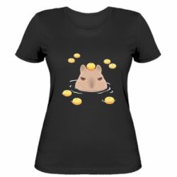 Женская футболка Морда капибары - PrintSalon