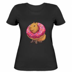 Женская футболка Пончик с капибарой - PrintSalon