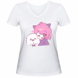 Женская футболка с V-образным вырезом Аня и Бонд Форджер