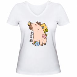 Женская футболка с V-образным вырезом Be Capy - PrintSalon