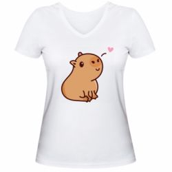 Жіноча футболка з V-подібним вирізом Capybara - PrintSalon