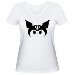 Женская футболка с V-образным вырезом Evil Kuromi