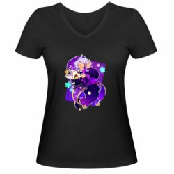 Женская футболка с V-образным вырезом Коллекционер с королем - PrintSalon