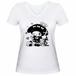 Женская футболка с V-образным вырезом My Melody