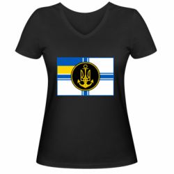 Жіноча футболка з V-подібним вирізом Прапор ВМС - PrintSalon