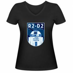 Женская футболка с V-образным вырезом R2-D2 emblem - PrintSalon
