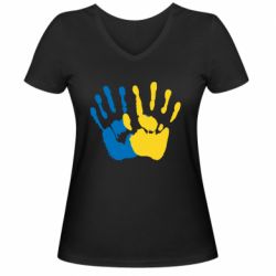 Жіноча футболка з V-подібним вирізом Руки Україна