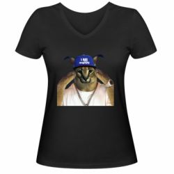 Женская футболка с V-образным вырезом Шлёпа из Украины - PrintSalon