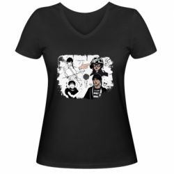 Жіноча футболка з V-подібним вирізом Уенздей Аддамс - PrintSalon