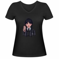 Женская футболка с V-образным вырезом Wednesday and It - PrintSalon
