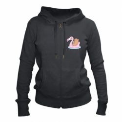 Женское худи на молнии Capybara Chilling