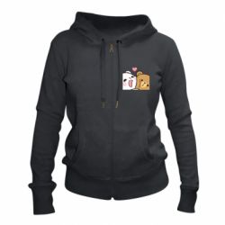 Женское худи на молнии Чиби мишки