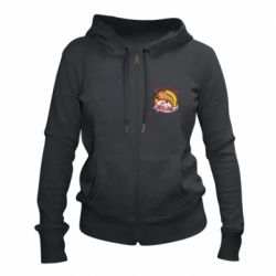 Женское худи на молнии Капибара на рыбе - PrintSalon