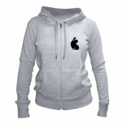 Женское худи на молнии Капибара и Птичка