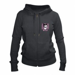 Женское худи на молнии Kuromi bitch