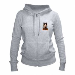 Женское худи на молнии Венздей кошка