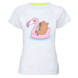 Женская футболка для спорта Capybara Chilling - PrintSalon