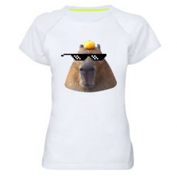 Женская футболка для спорта Capybara cool - PrintSalon