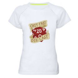 Женская футболка для спорта Crit fast - die last - PrintSalon